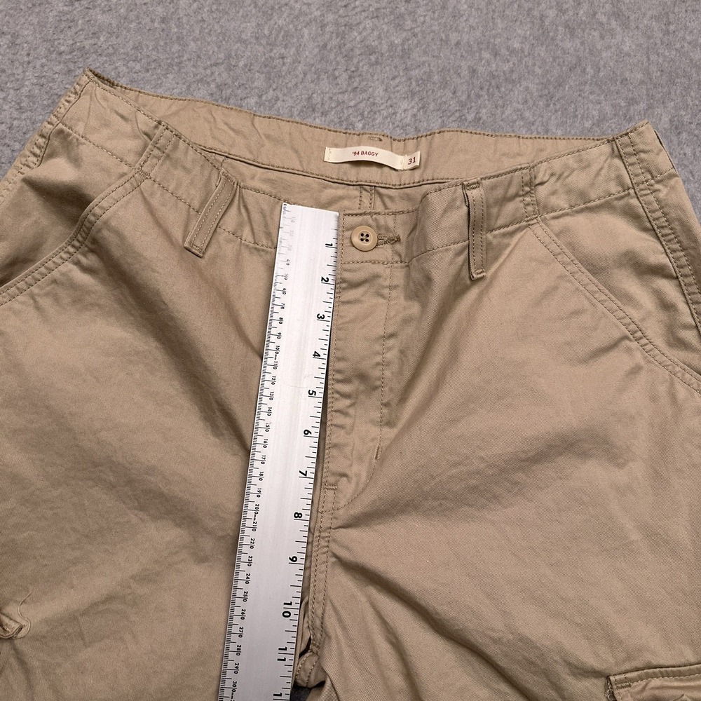 Levi's '94‎ Baggy Cargo Wide Leg Pants Women's 31 (33x29) Khaki Tie Hem Skater - Picture 6 of 12